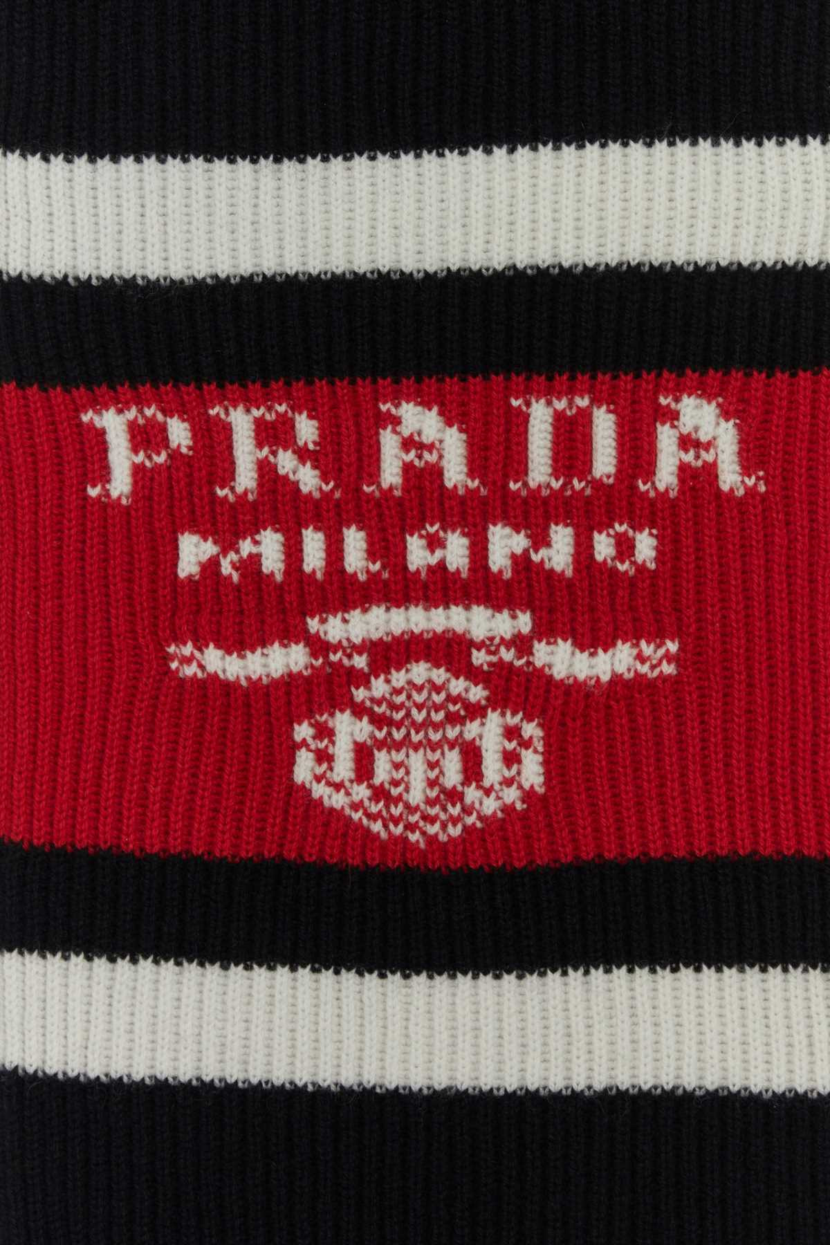 Prada Men Black Cashmere Scarf - 3