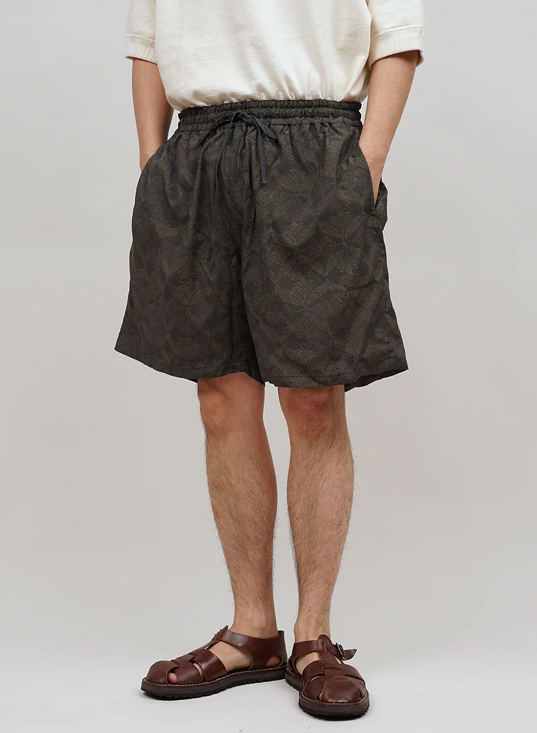 Utility Shorts Gujarat Print in Grey - 2