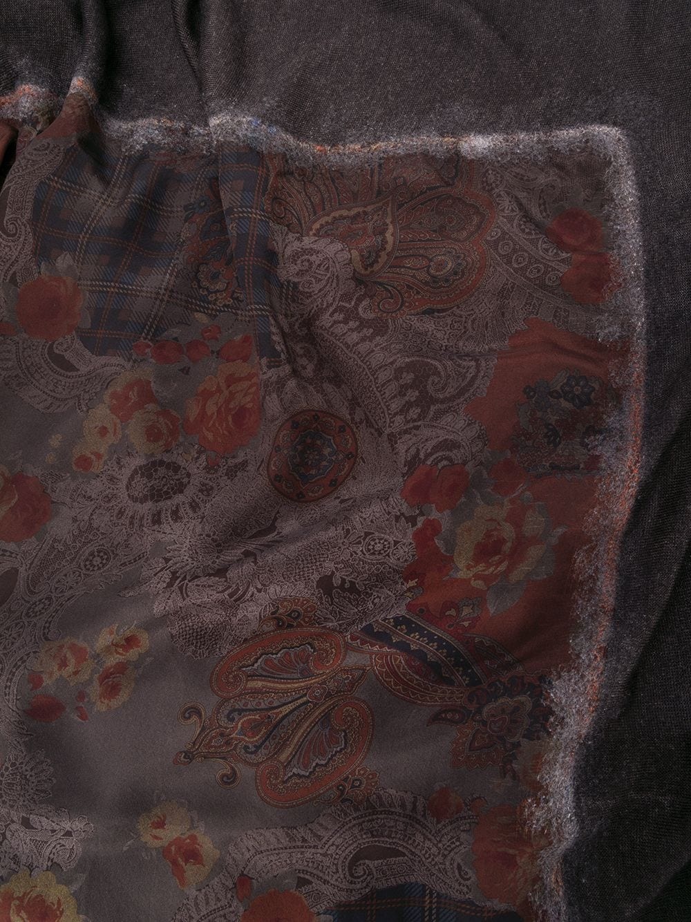 paisley embroidered cashmere scarf - 3