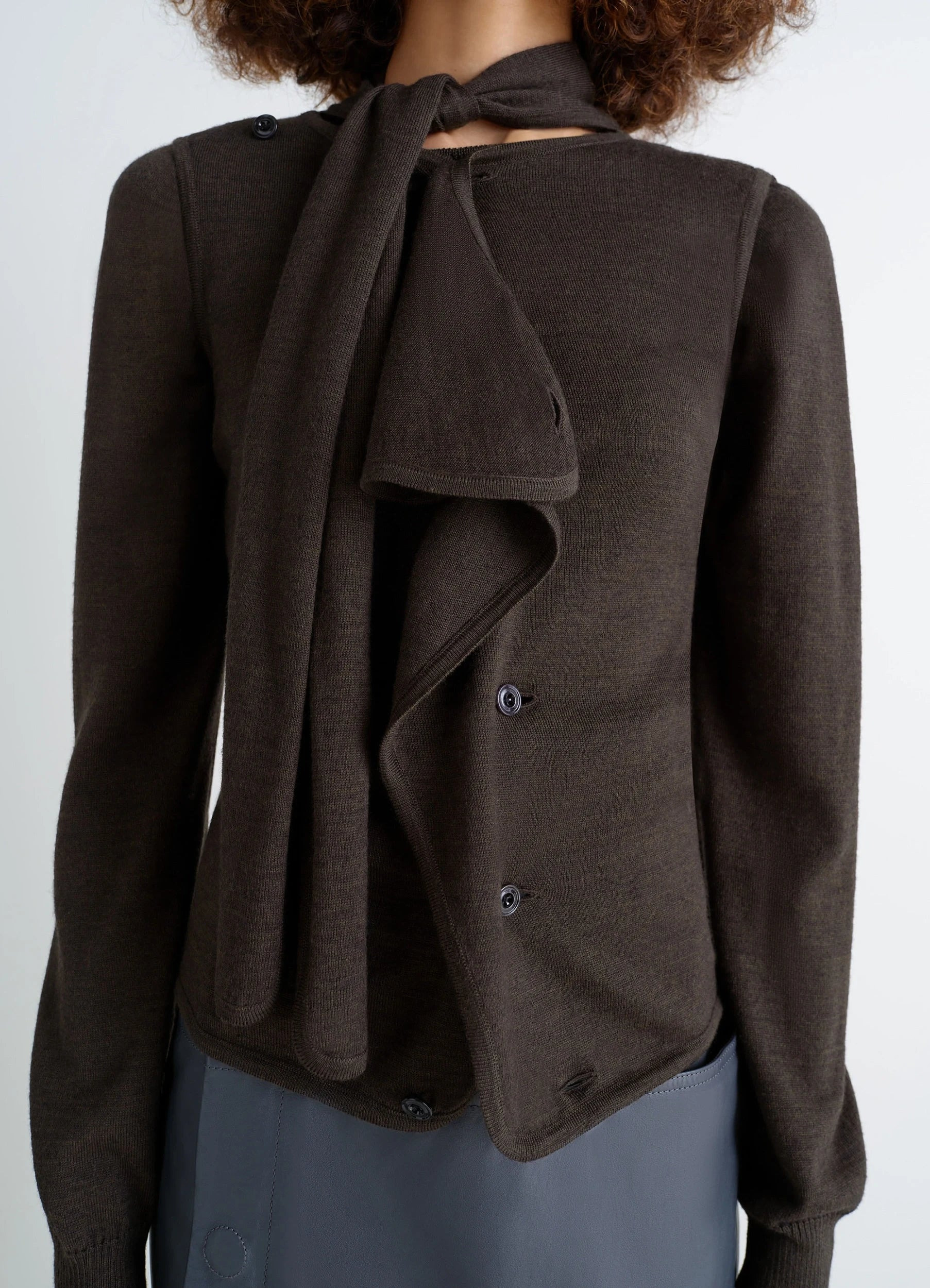 ASYMMETRICAL SLEEVELESS CARDIGAN - 4