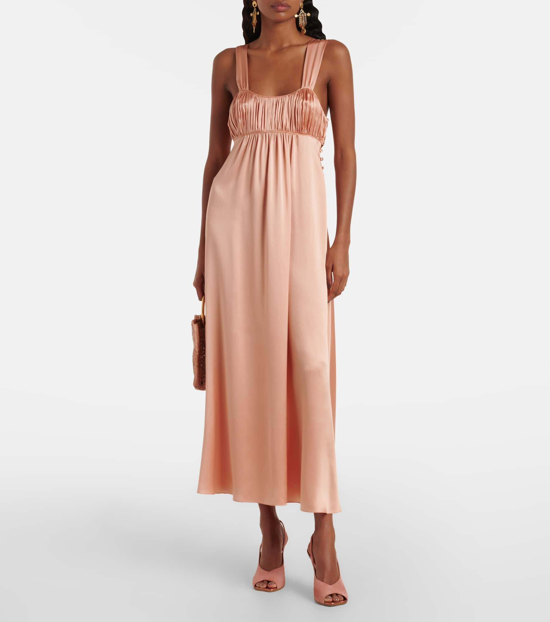 Ruched silk satin maxi dress - 2