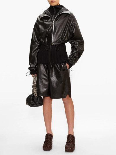 Bottega Veneta Elasticated-waist leather shorts outlook