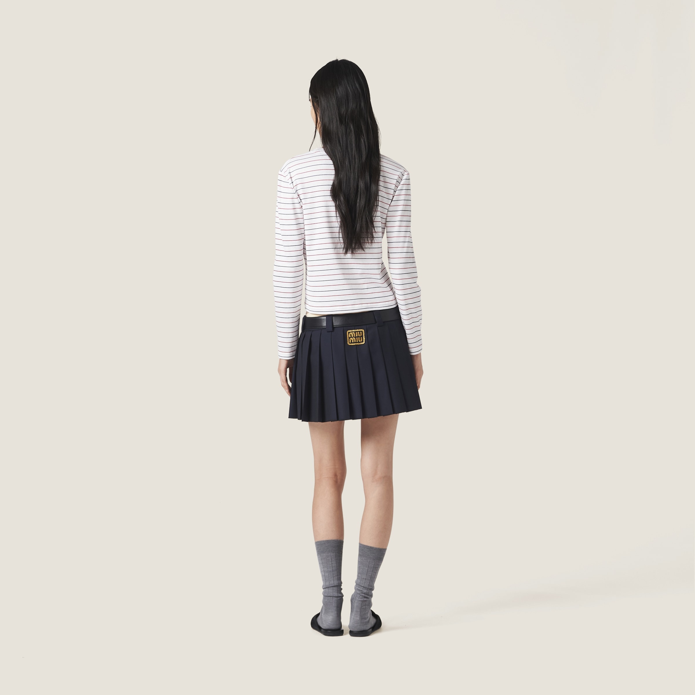 Miu Miu Long-sleeved cotton jersey T-shirt | REVERSIBLE
