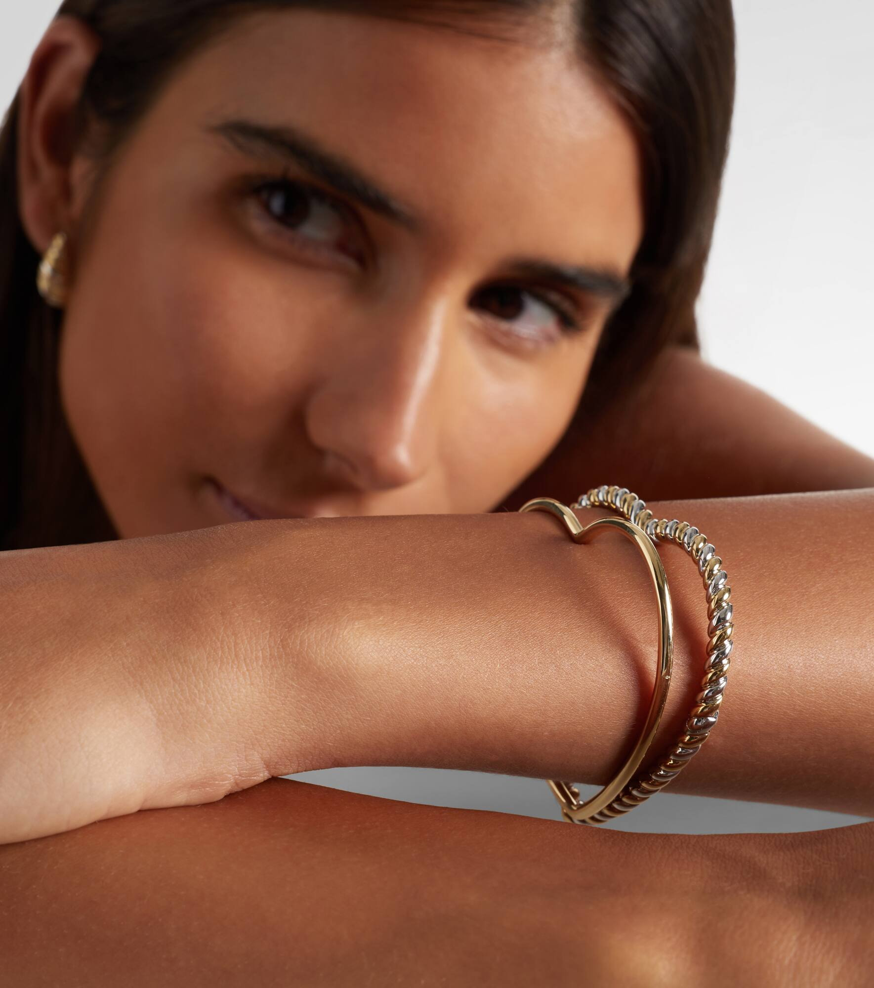 Jonc Cœur 9kt gold bangle - 2