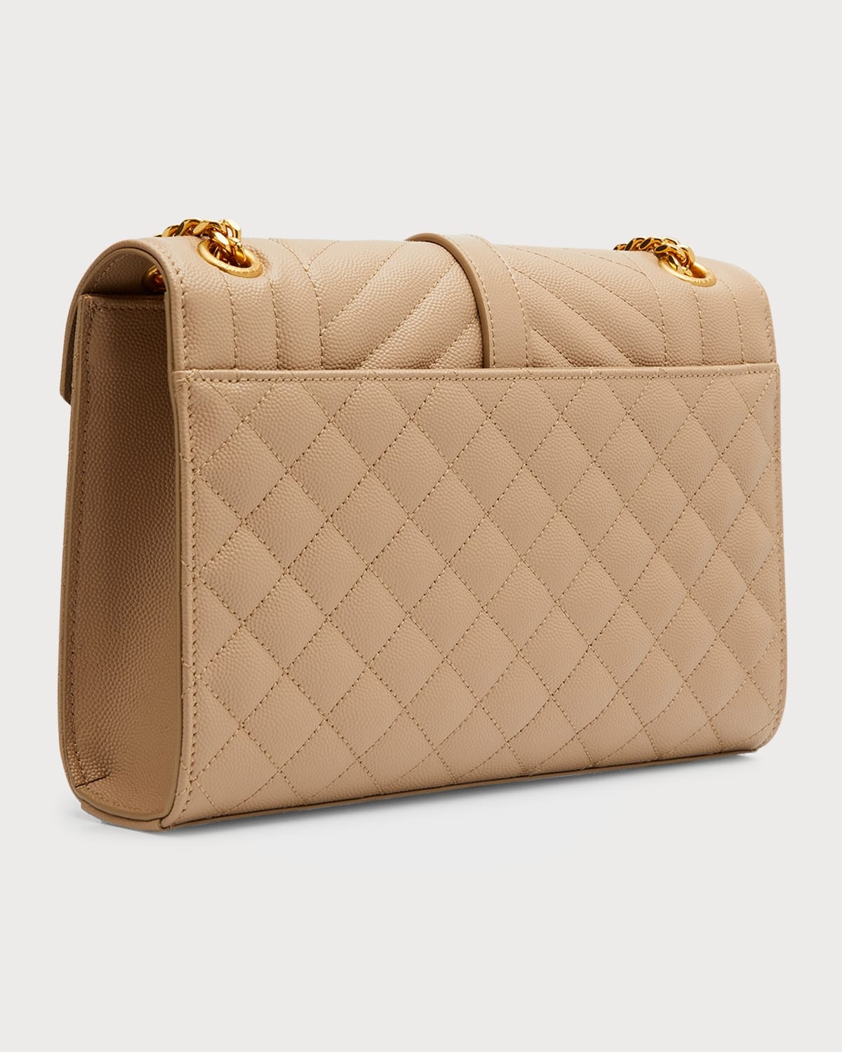 Envelope Triquilt Medium YSL Shoulder Bag in Grained Leather - 7