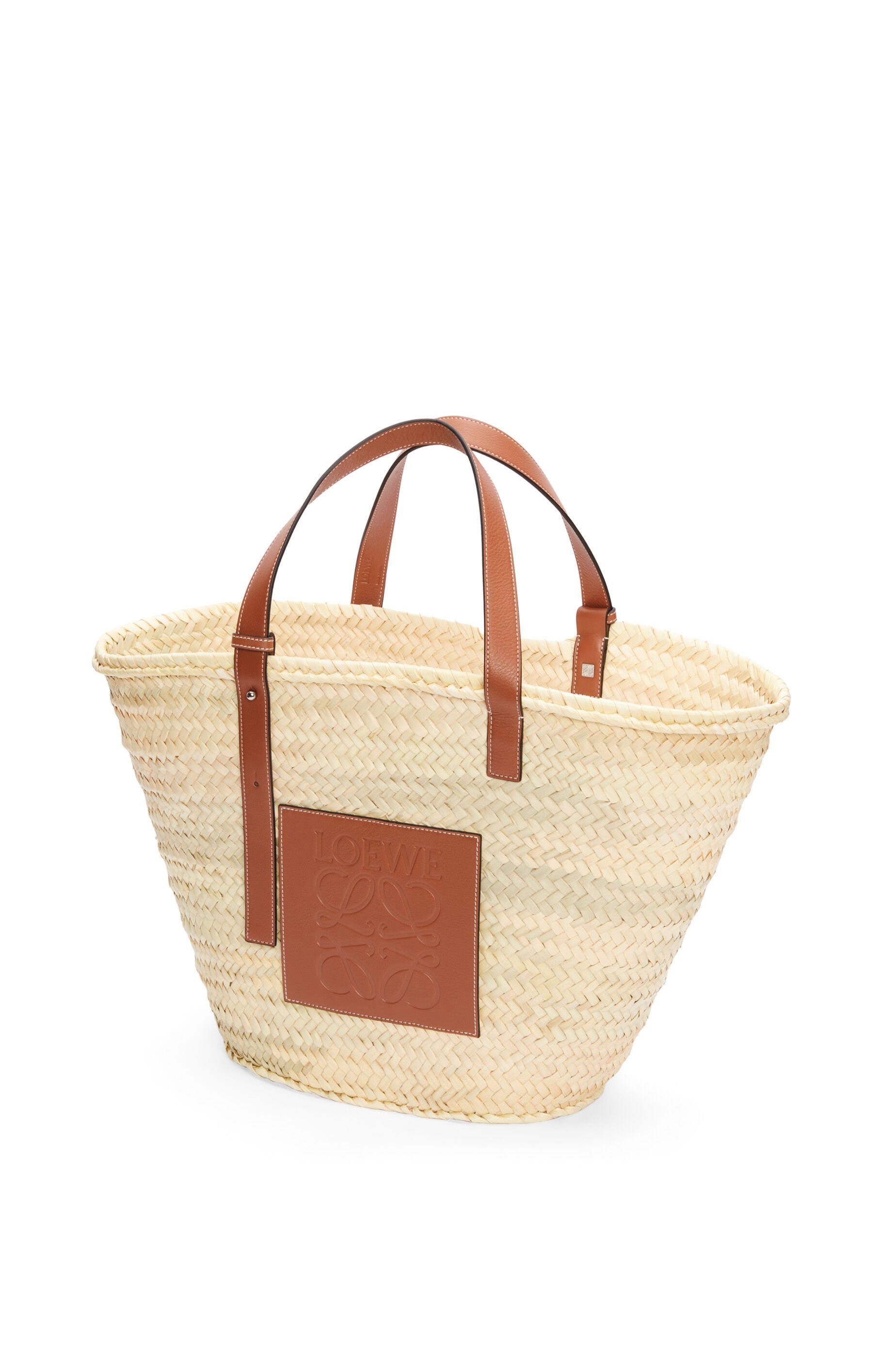 Large Basket bag in palm leaf and calfskin - 3