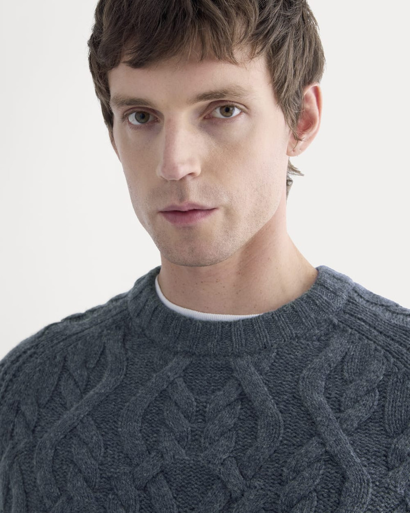 CABLE KNIT CREW IN LUXE MERINO 4