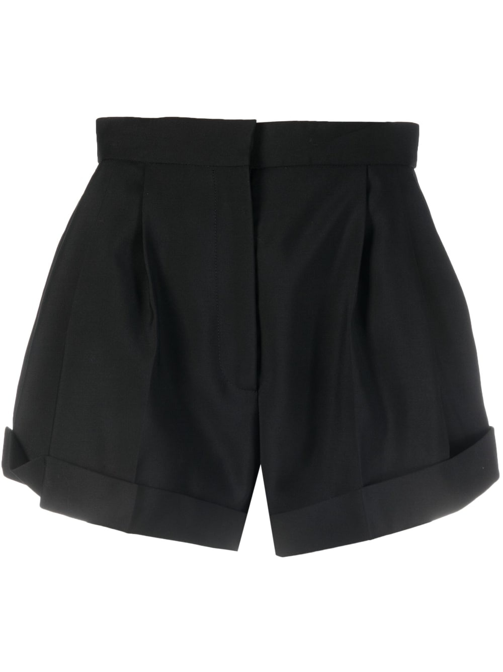 pleat-detail wool tailored shorts - 1