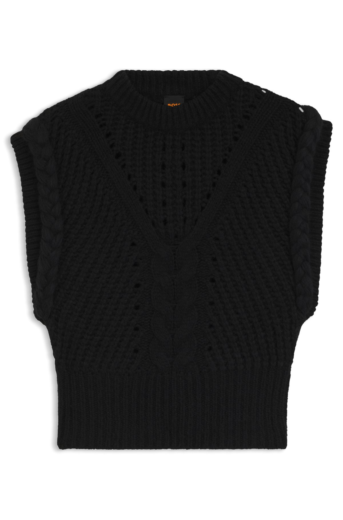RELAXED-FIT SLEEVELESS TOP IN STRUCTURED ITALIAN YARN - 1