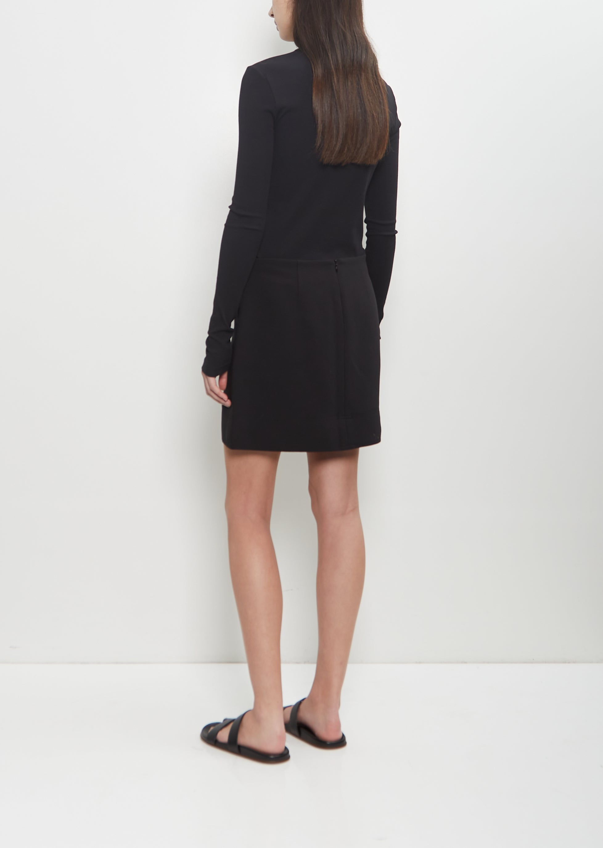 Cotton Blend Crepe Mini Skirt - 3