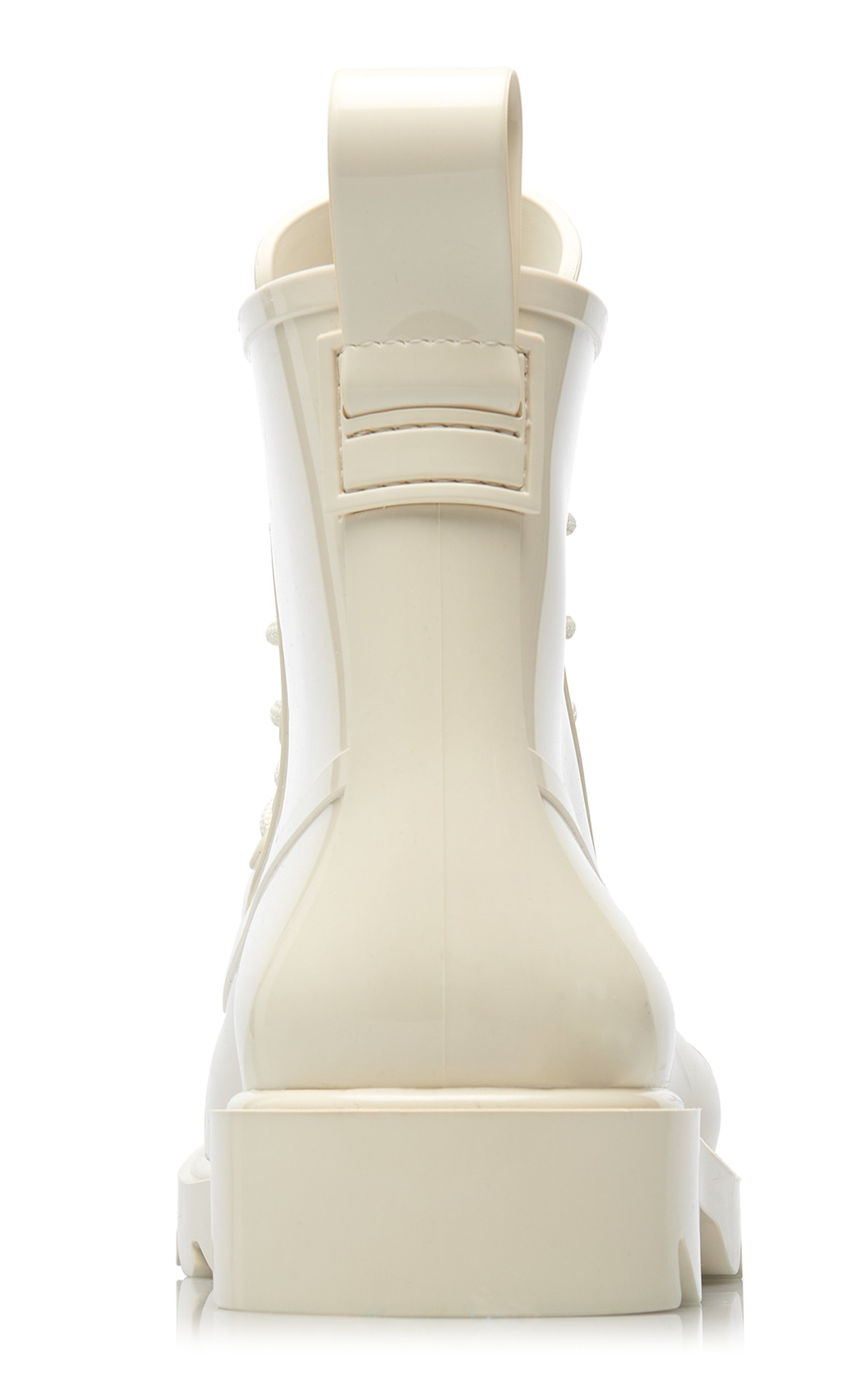 Lace-Up Rubber Ankle Boots white - 3