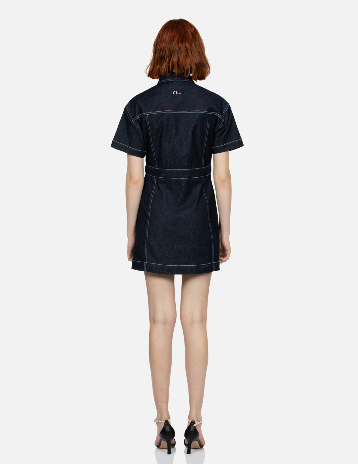 SEAGULL EMBROIDERY LOOSE FIT DENIM SHIRT DRESS - 6