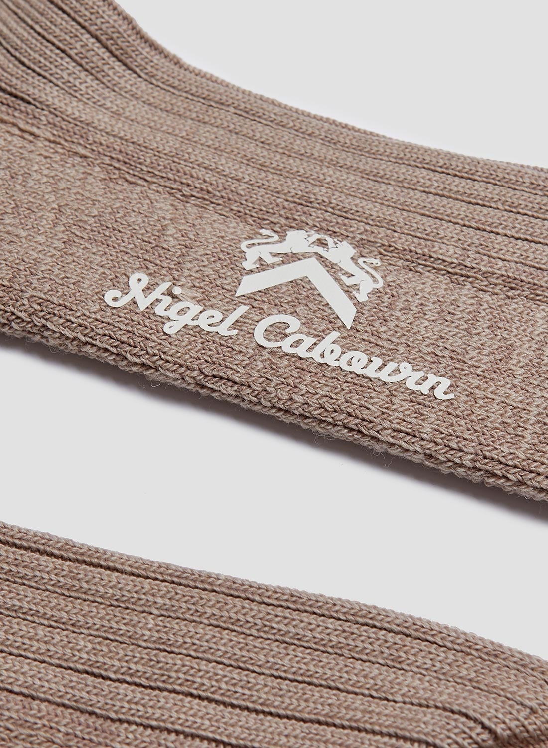Wool Cushion Sole Crew Sock in Beige - 3