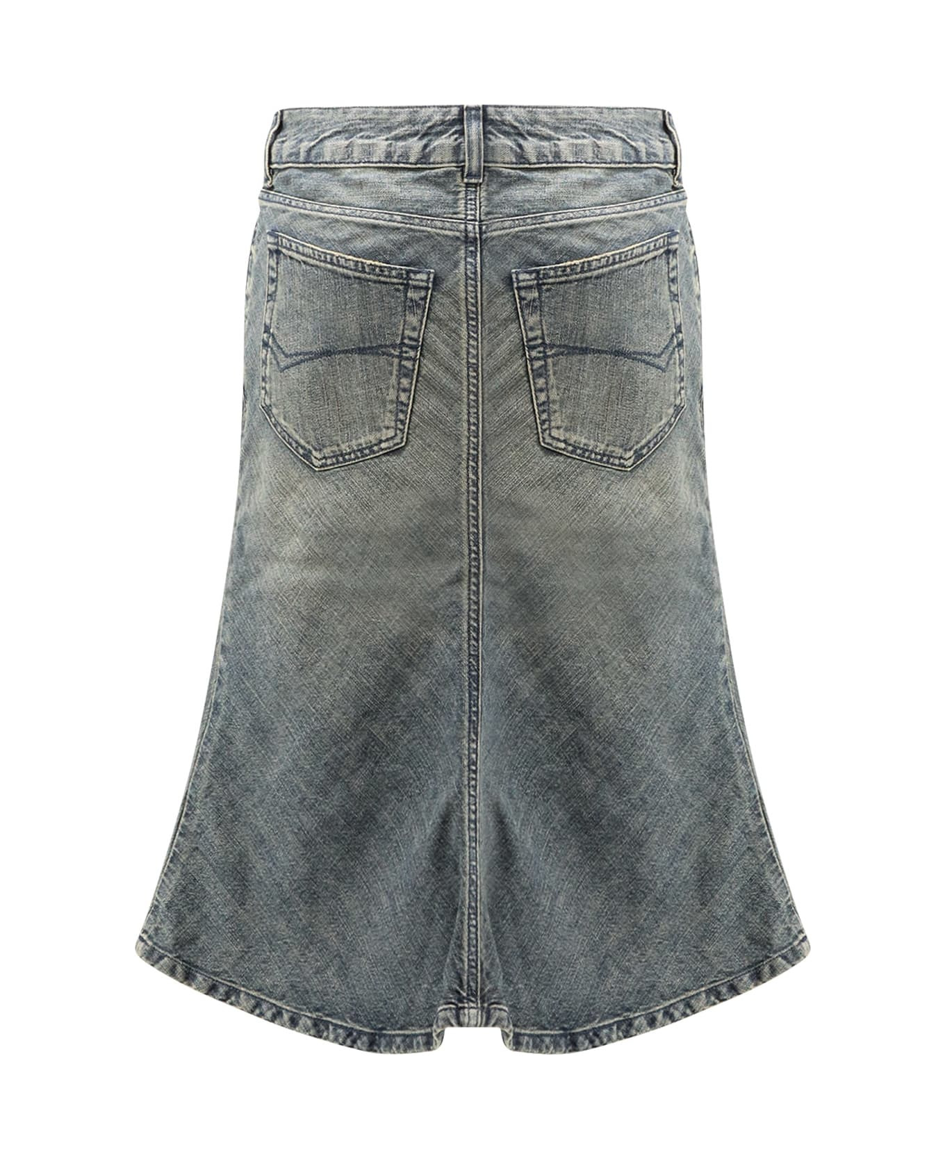Denim Midi Skirt - 2