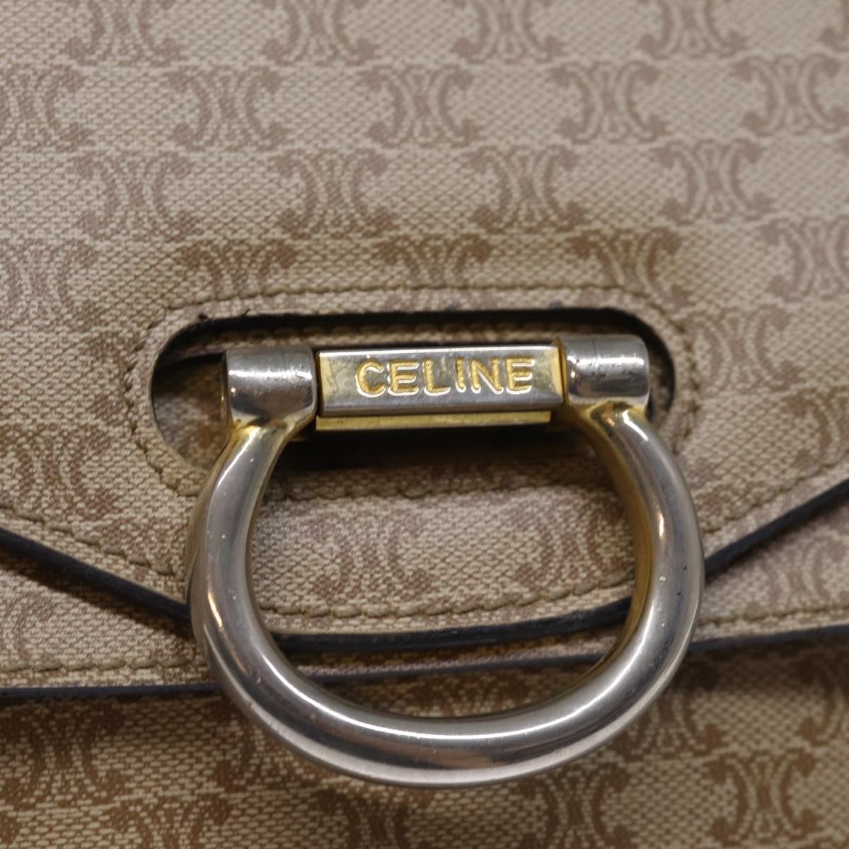 CELINE Macadam Canvas Hand Bag Beige - 9