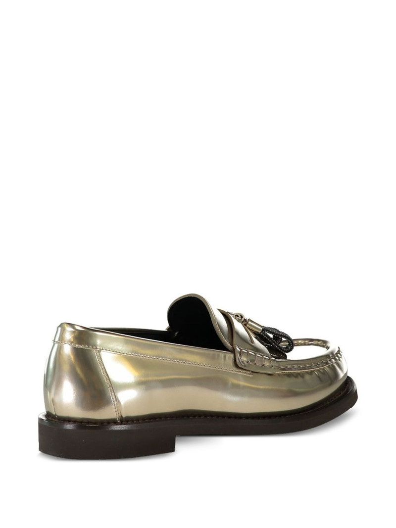 Brunello Cucinelli metallic-finish tassel loafers outlook