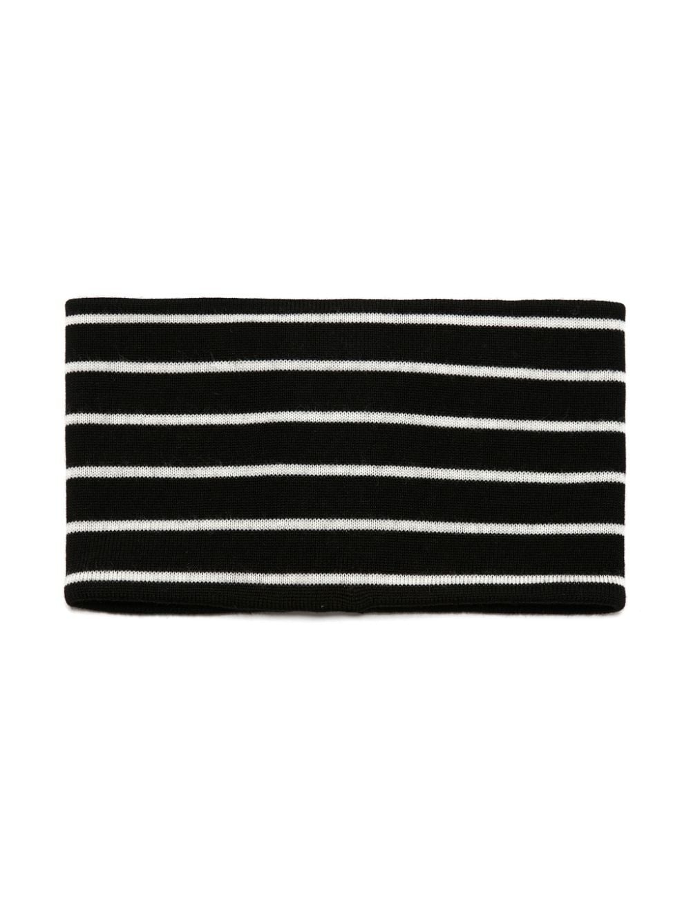 logo-jacquard striped neckband - 2