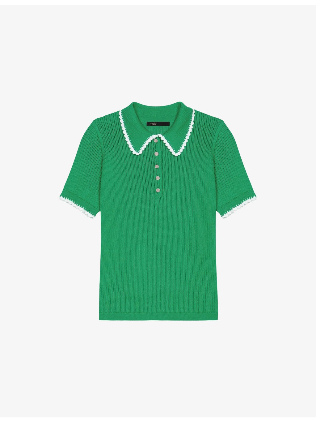 Embroidered-Trim Slim-Fit Cotton Polo - 1