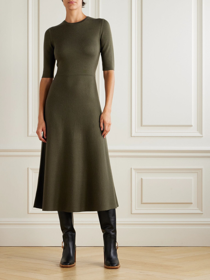 GABRIELA HEARST Seymore wool, cashmere and silk-blend midi dress Green outlook