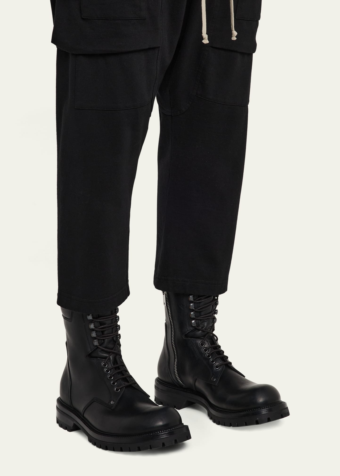 Men's Army Low Leather Lace-Up Boots - 2