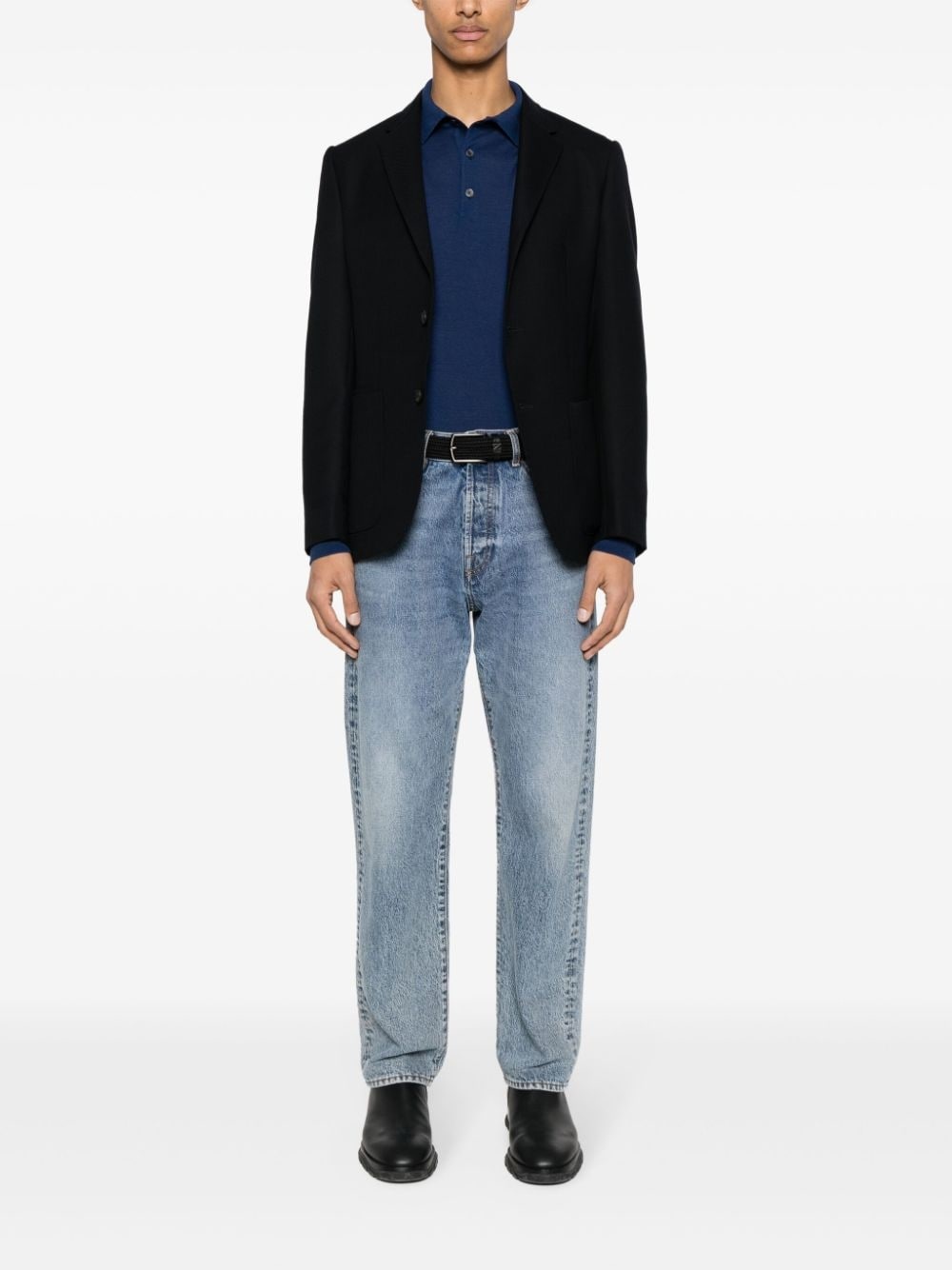 fine-ribbed polo shirt - 2