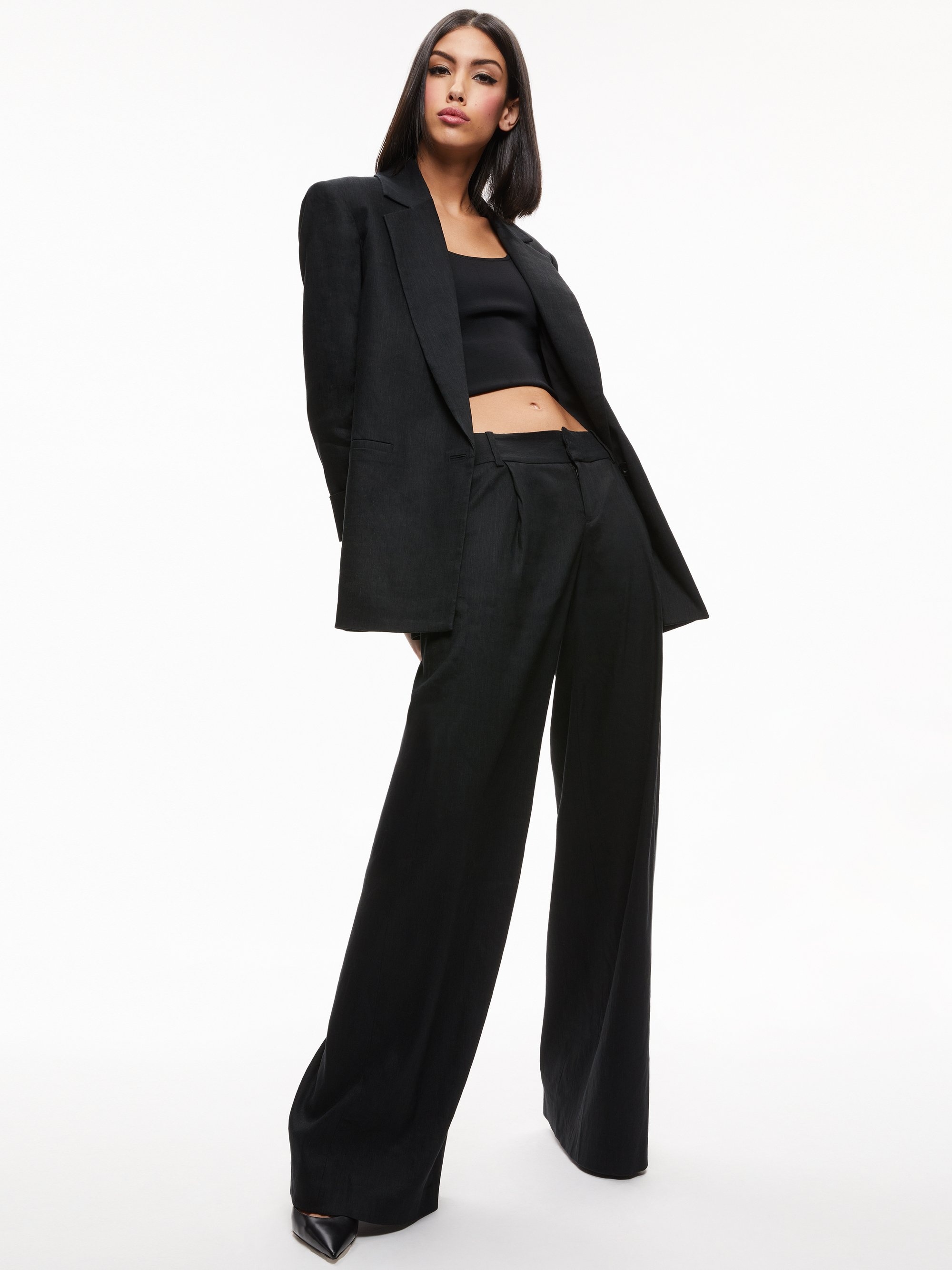 SHAN STRONG SHOULDER RUCHED SLEEVE BLAZER - 5