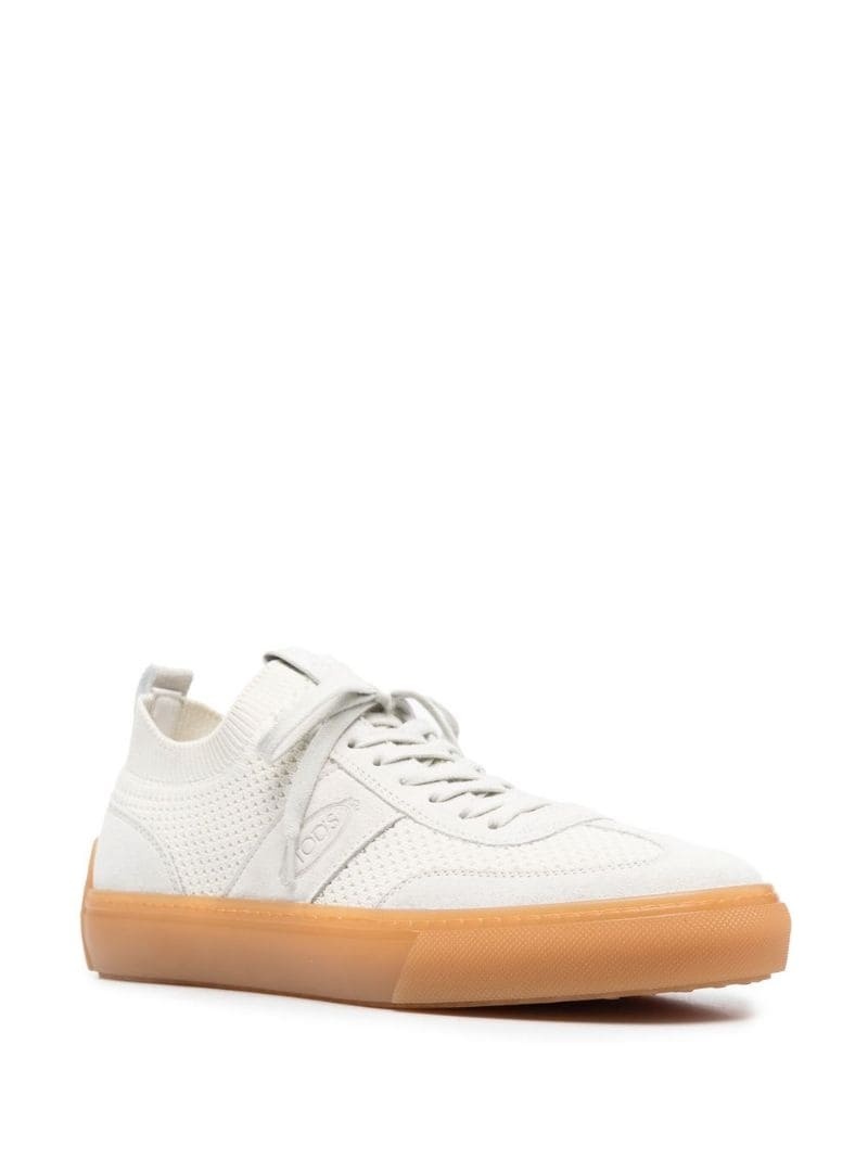 suede-panelled low-top sneakers - 2