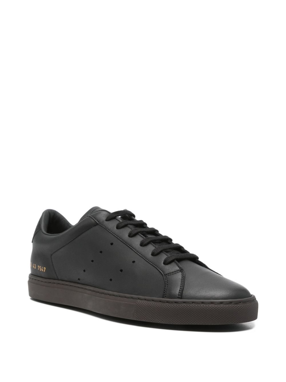 leather perforated sneakers - 2