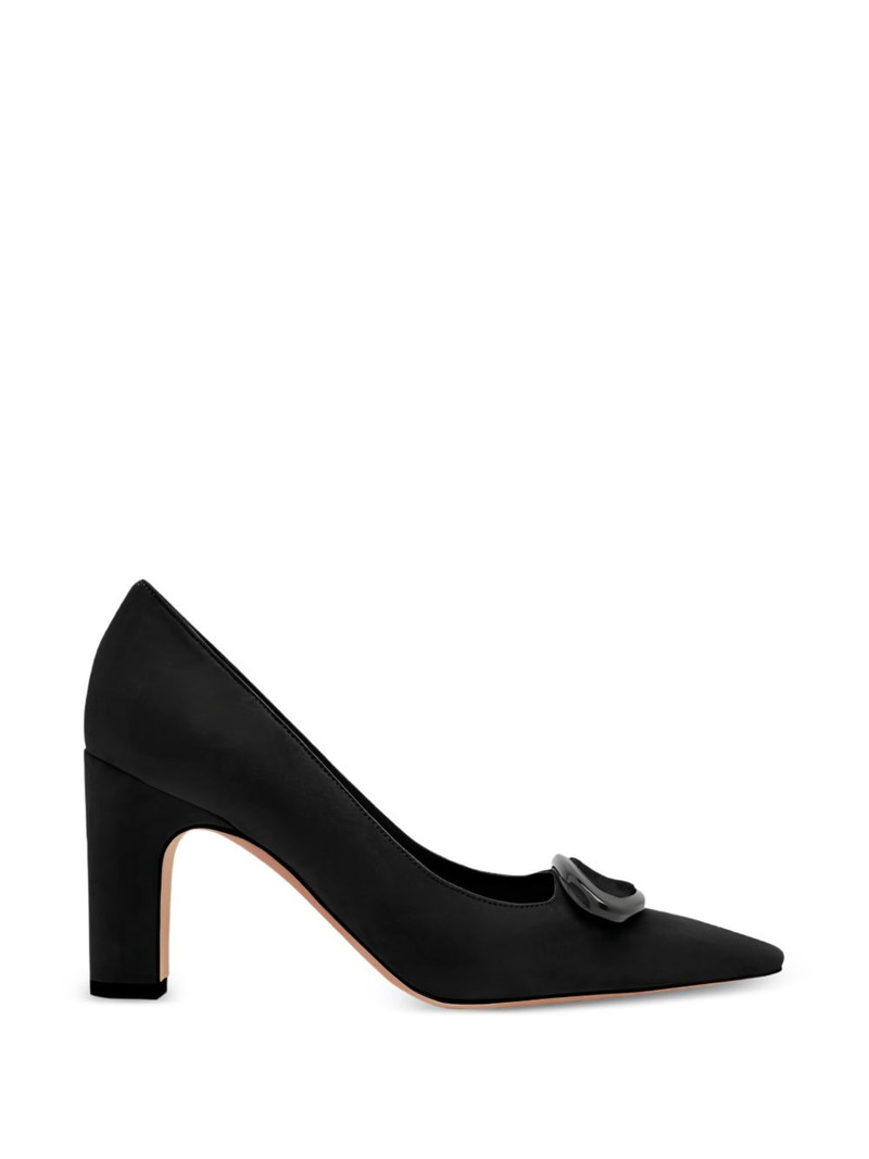 Fenixhi pointed buckle suede pumps 1