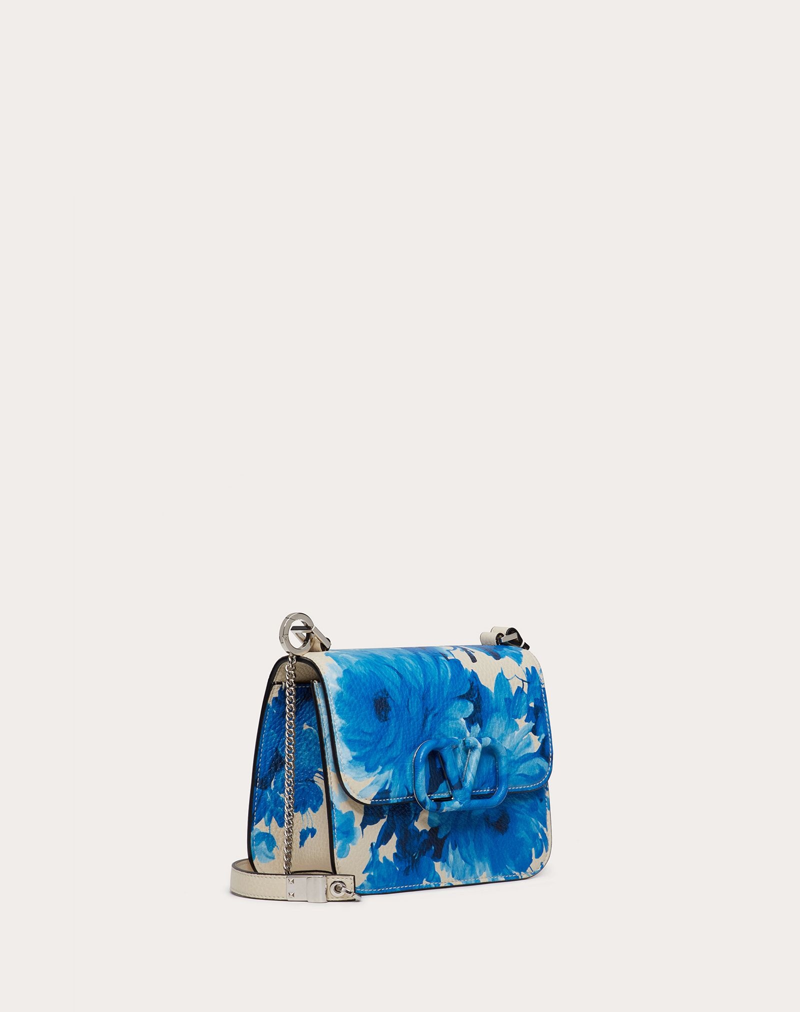 Small VSLING Grainy Calfskin Shoulder Bag with Print - 2