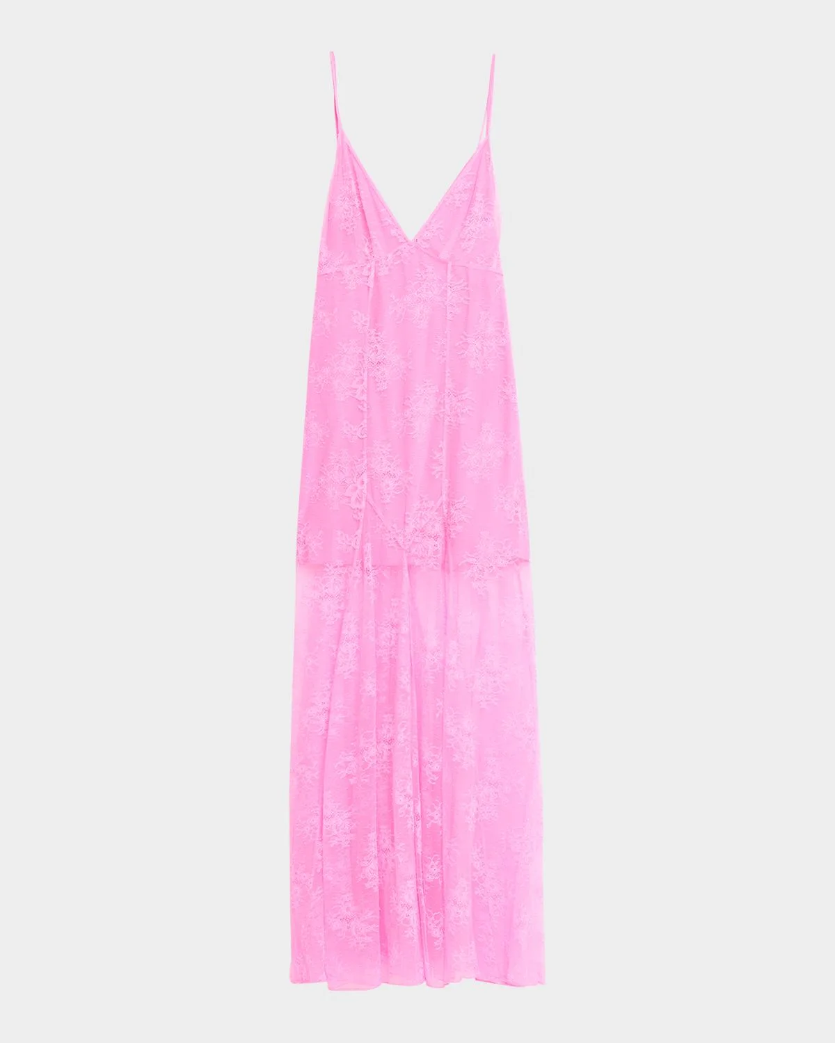 Plunging Lace Slip Gown - 1