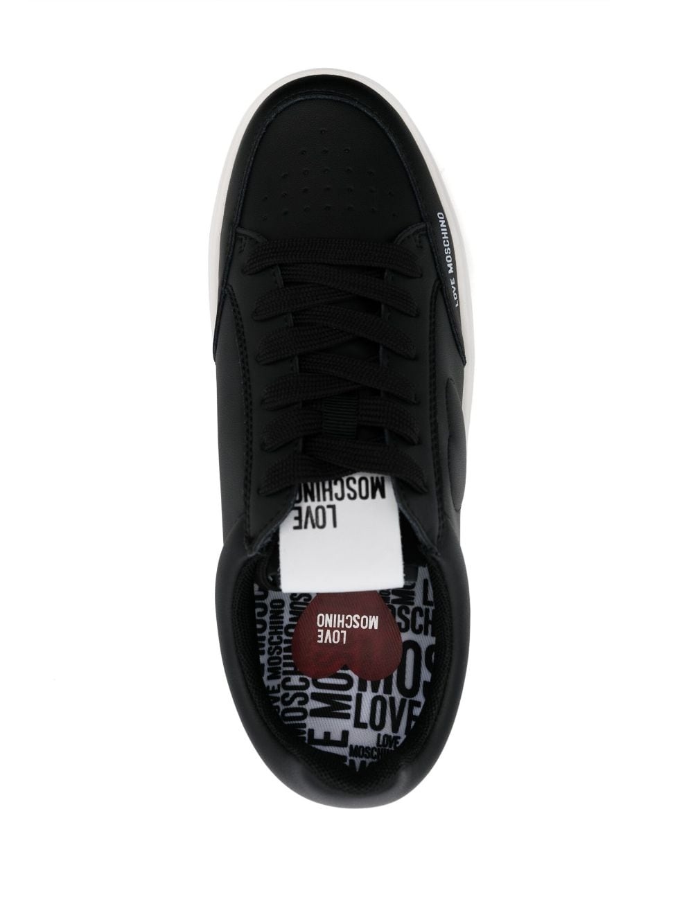 low-top leather sneakers - 4