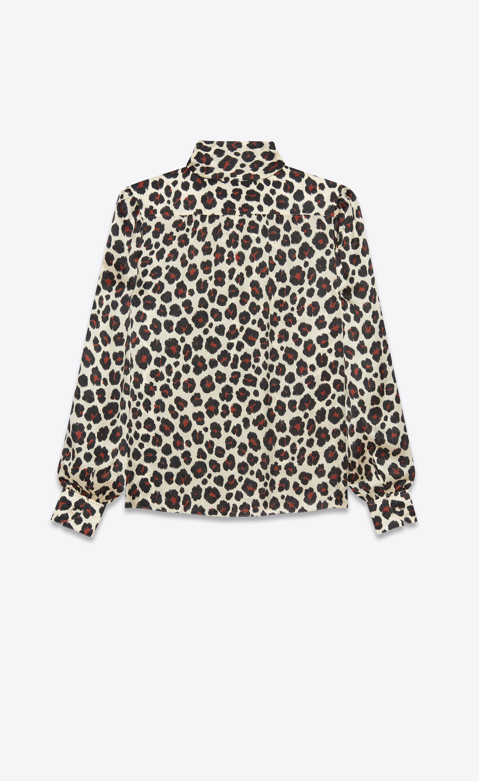 lavallière-neck blouse in leopard-print silk muslin - 4