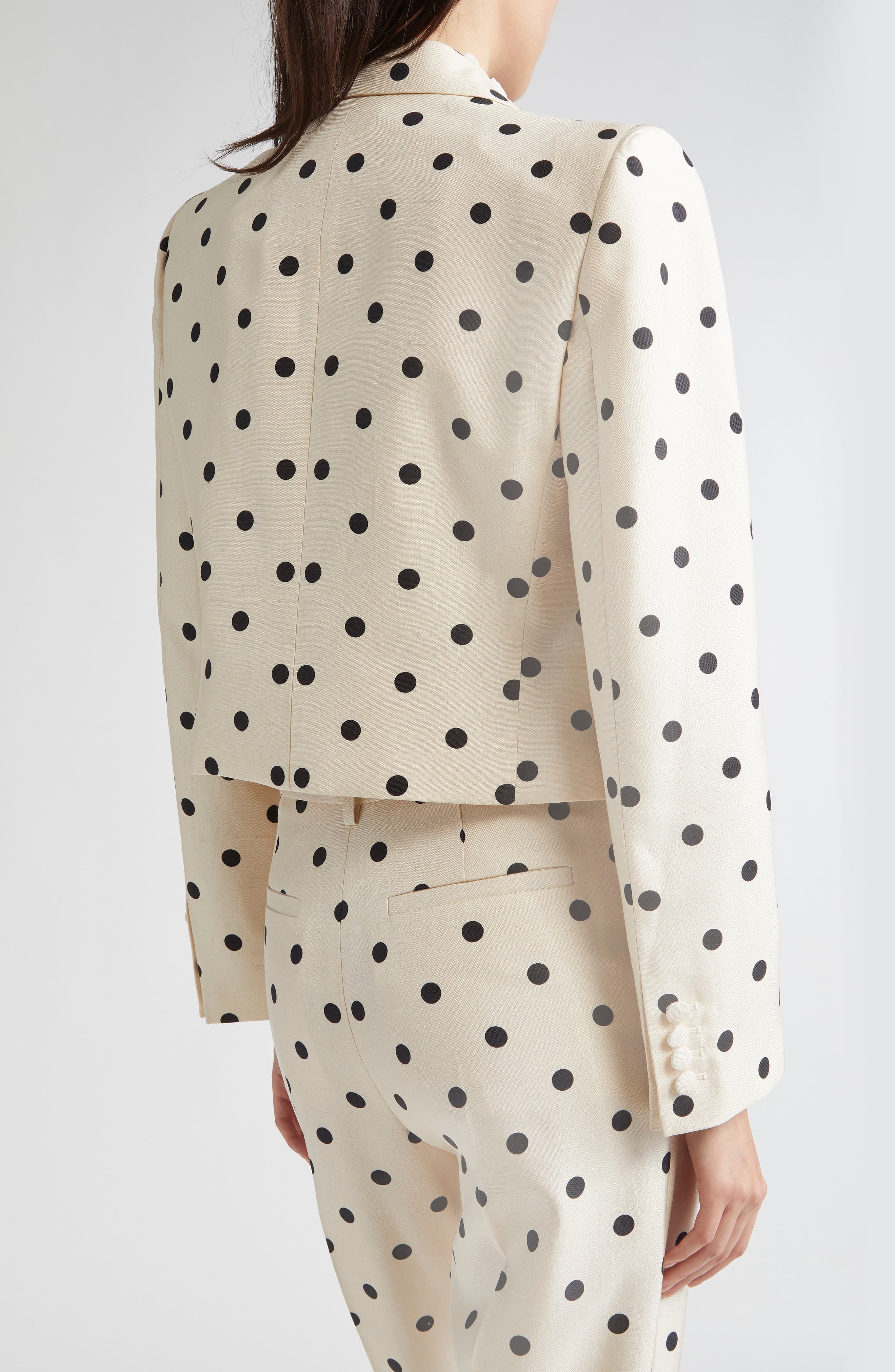 Valentino Garavani Polka Dot Bow Blazer in Betulla/Nero at Nordstrom - 3
