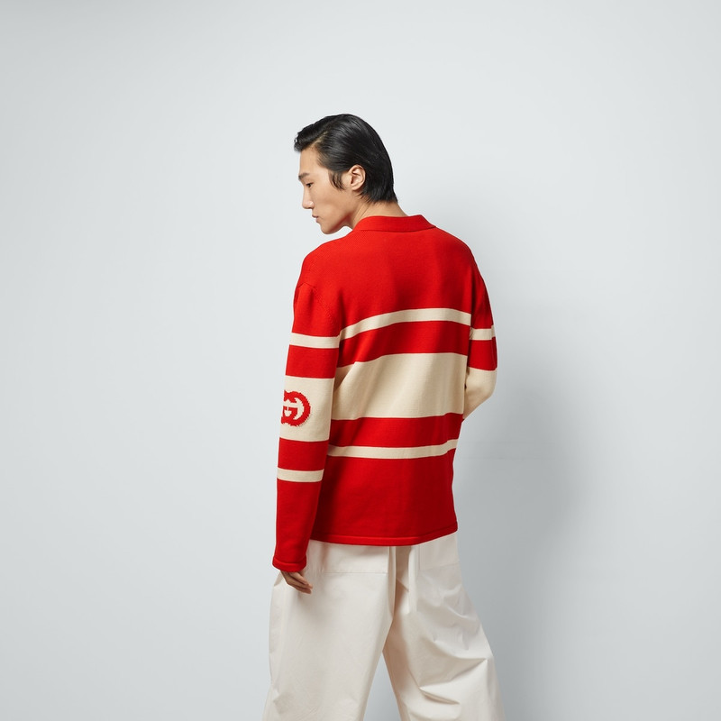 Knit cotton cardigan with Interlocking G 6