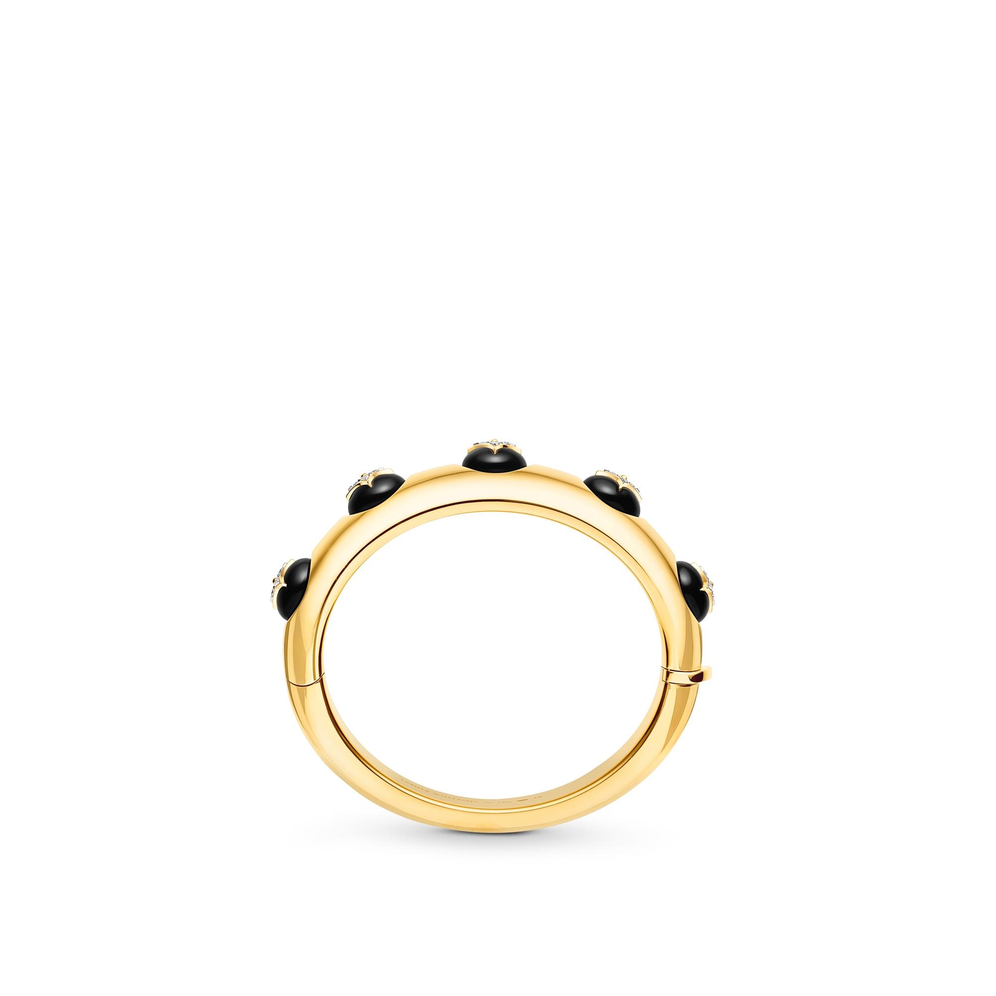 B Blossom Cuff, Yellow Gold, White Gold, Onyx And Diamonds - 2