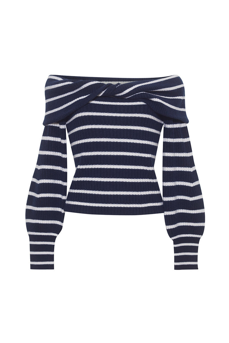 Salma Top Effortlessly Chic: Off-the-Shoulder Cashmere Blend Sweater with a Twist 1
