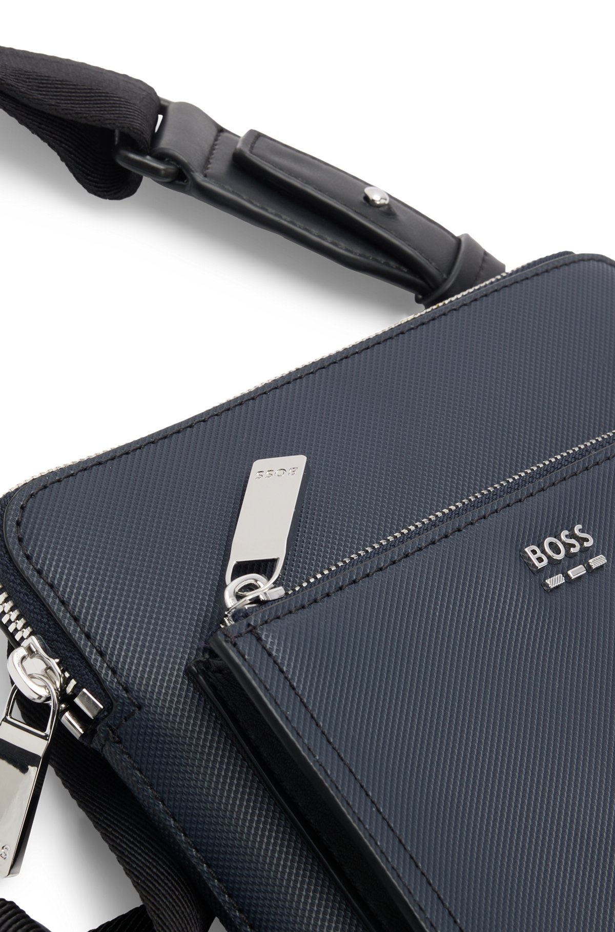 TEXTURED ENVELOPE BAG WITH LOGO HARDWARE - 7