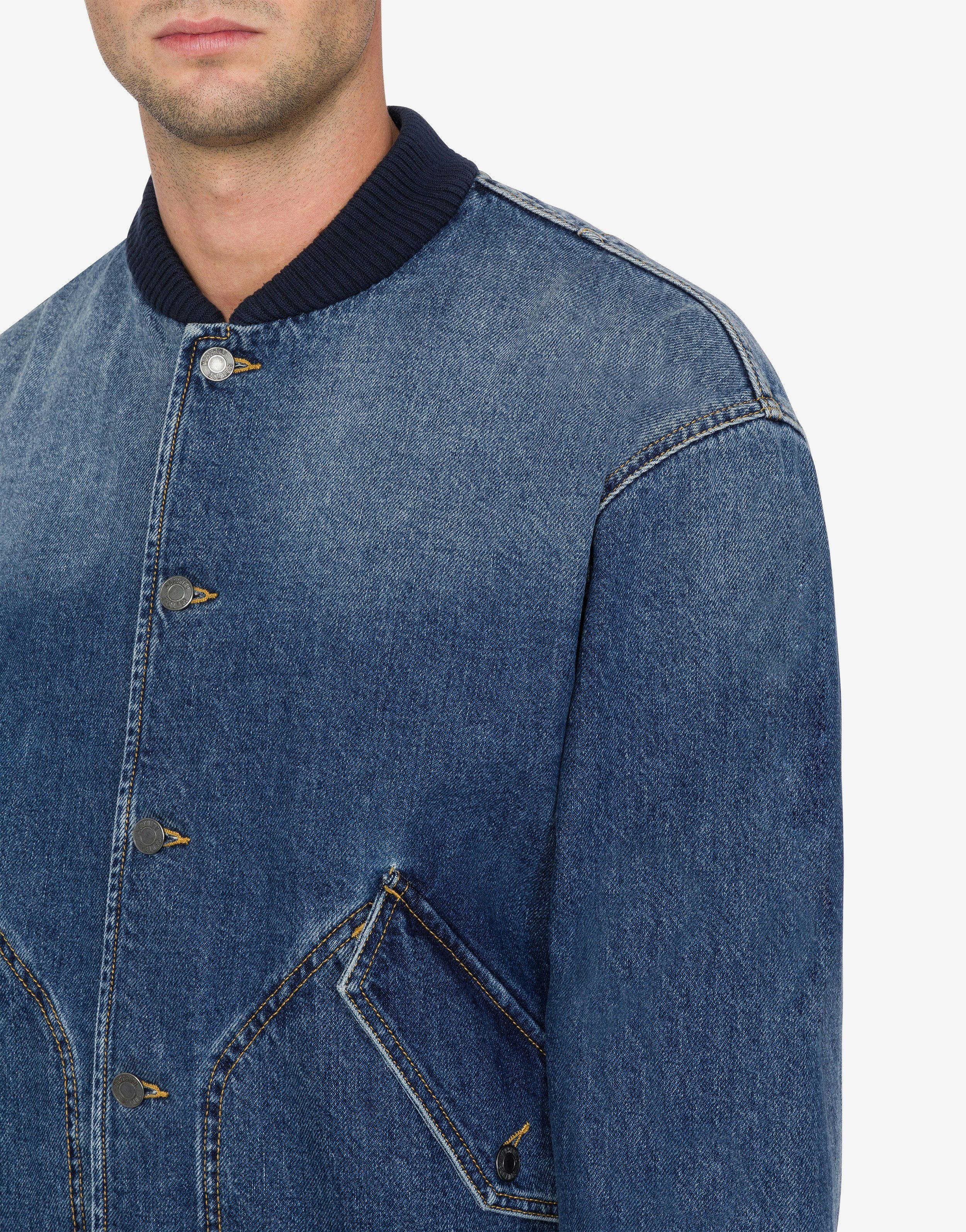 DENIM BOMBER JACKET BARCODE PATCH - 4