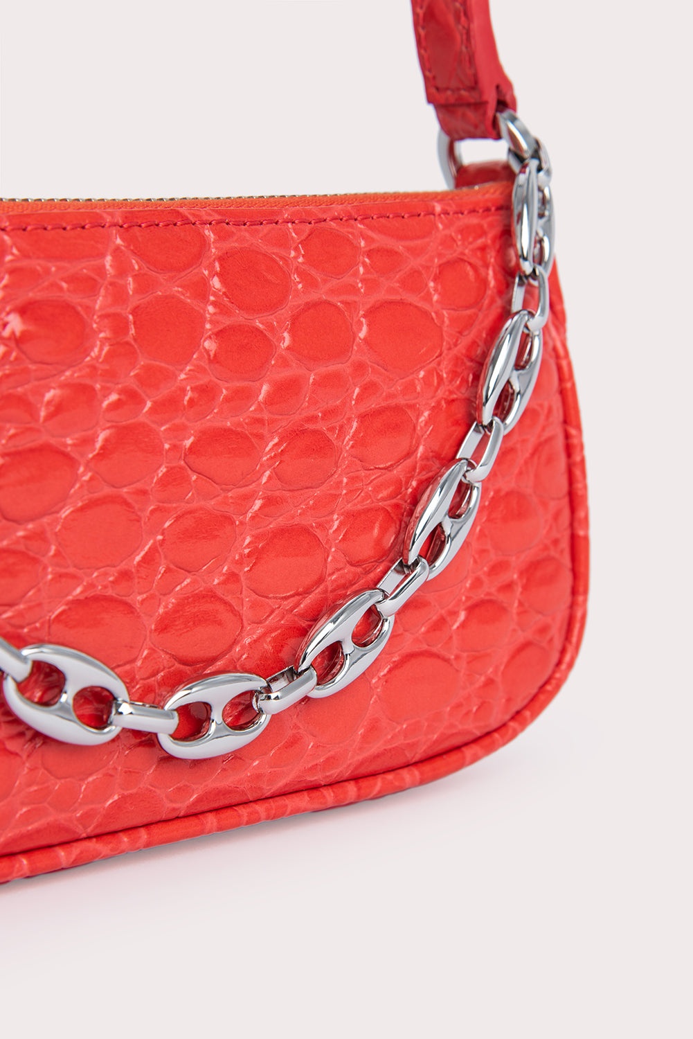 Mini Rachel Flame Circular Croco Embossed Leather - 5