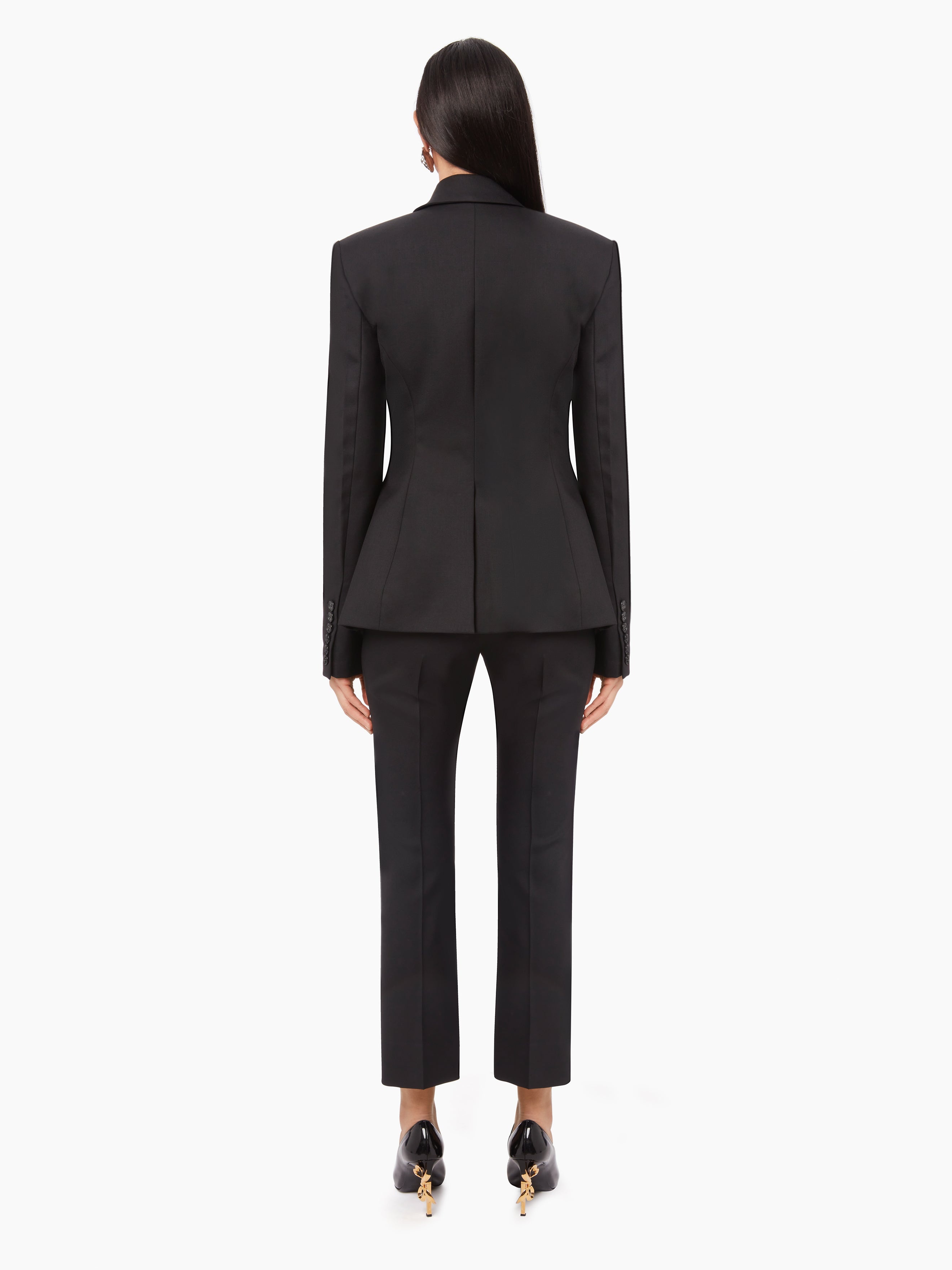 WOOL GABARDINE PEPLUM BLAZER - 4