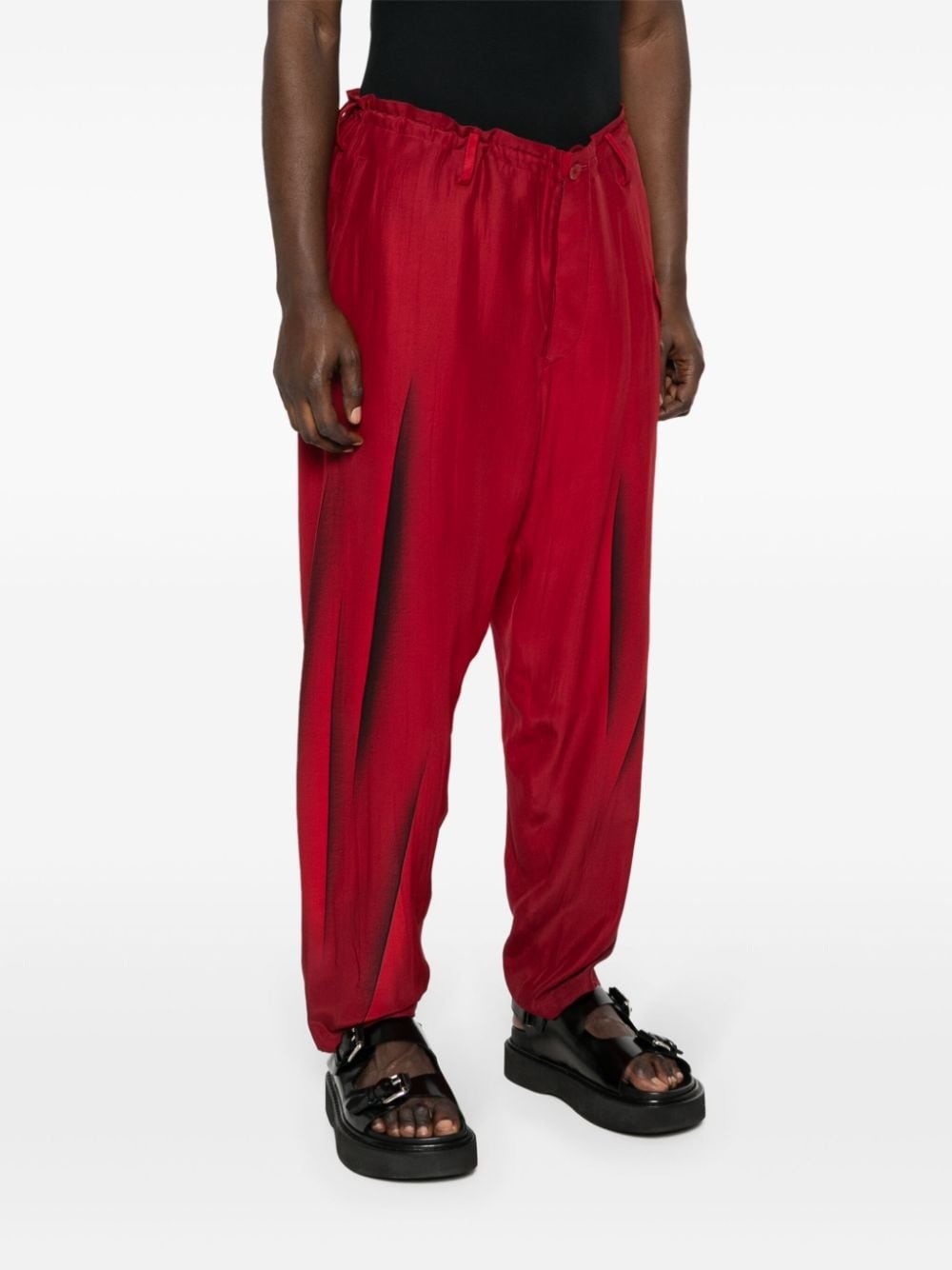 abstract-print silk trousers - 3