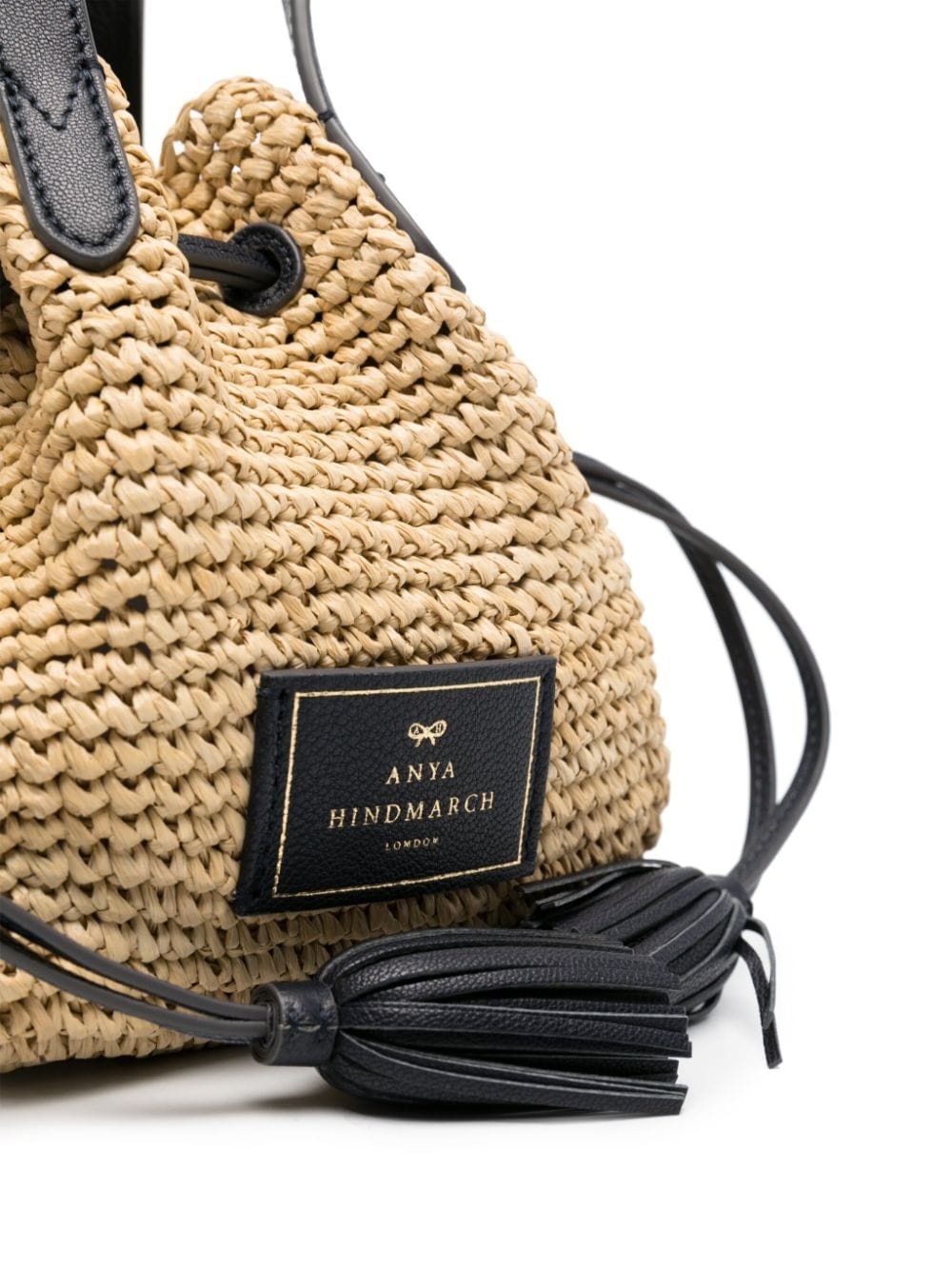 small raffia bucket bag - 4