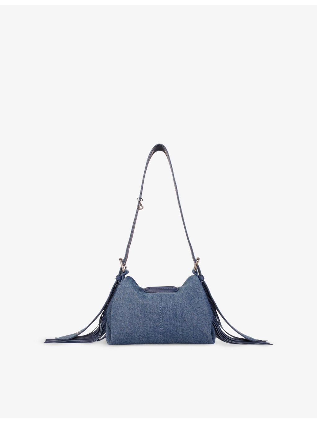 Logo-Embossed Fringed-Trim Denim Cross-Body Bag - 3