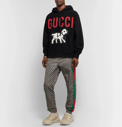 GUCCI Printed Loopback Cotton-Jersey Hoodie outlook