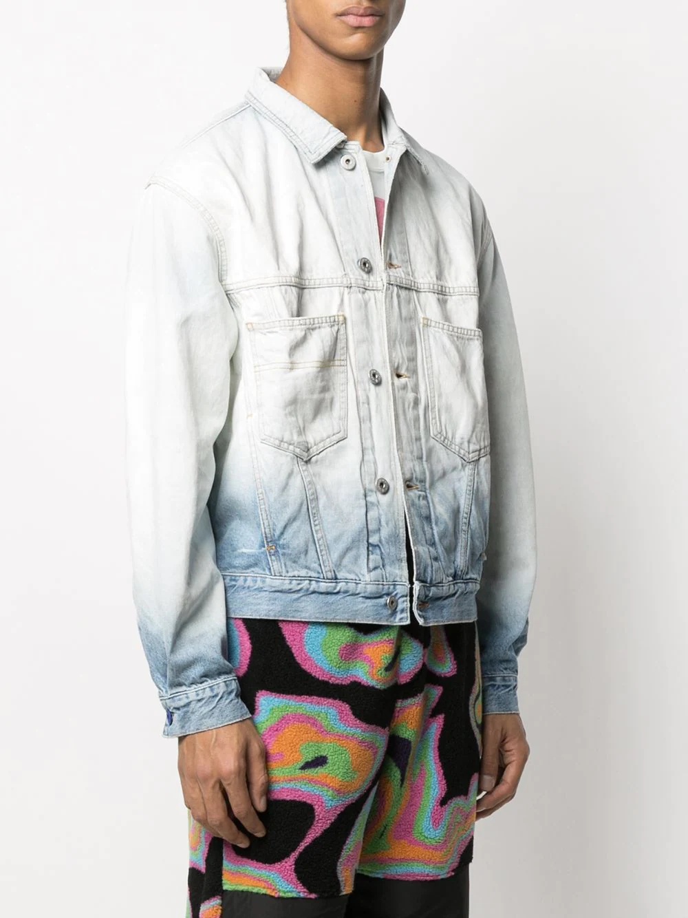 two-tone ombré denim jacket - 3