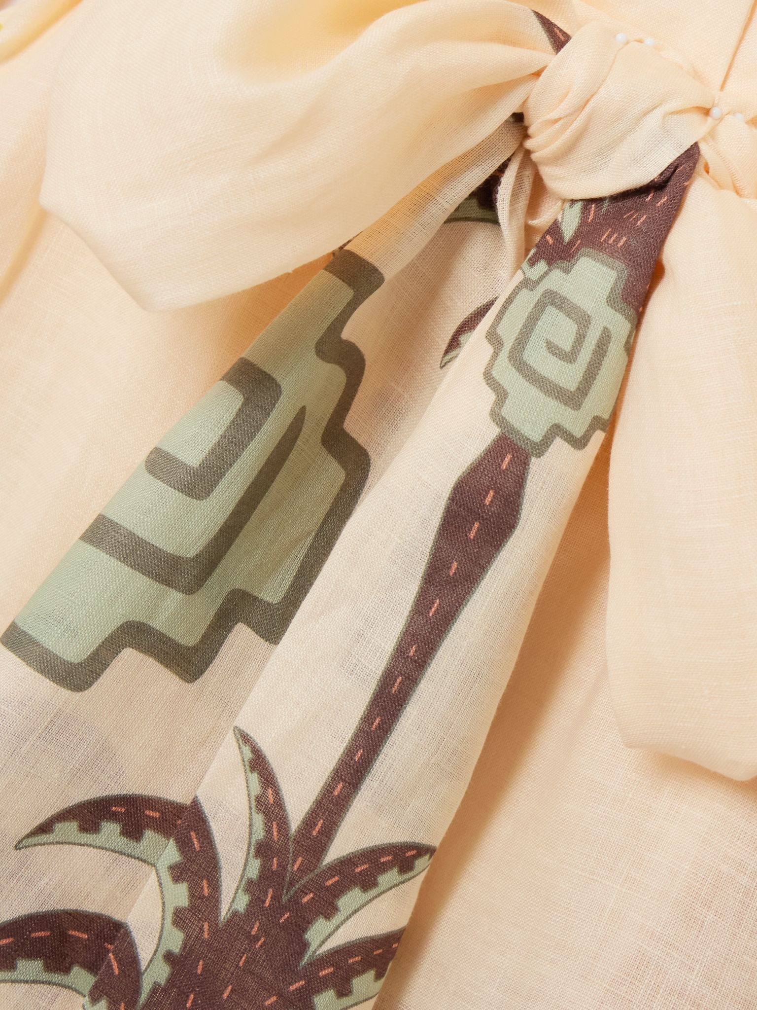 Boa Whisper belted printed linen coverup Multi - 4