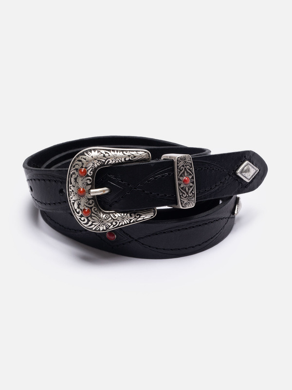 Western Embellished Belt Black - 1