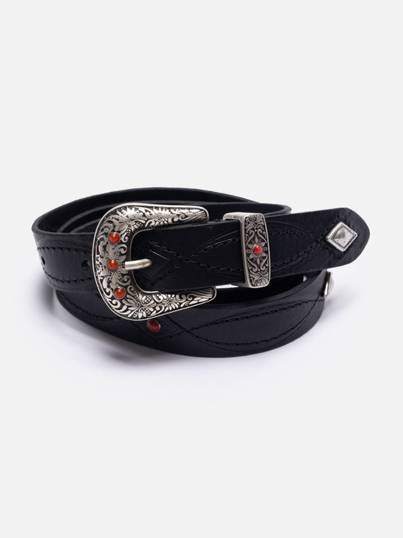 Western Embellished Belt Black 1