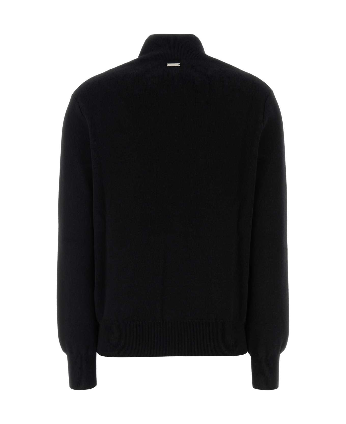 Black Wool Blend Sweater - 2